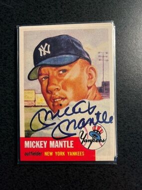 Mickey Mantle New York Yankee Topps 1953 reprint